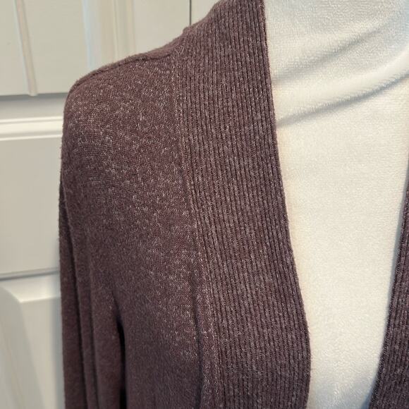 Bobeau XL Jemmy Heathered Purple Brushed Open Front Drape Cardigan Sweater - Picture 8 of 12